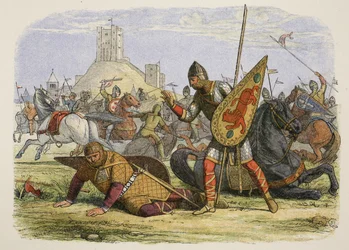 Robert ferindo seu pai, o rei William I, em janeiro de 1079, de A Chronicle of England BC 55 a AD 1485, pub. Londres, 1863